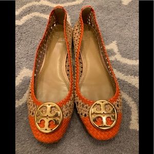 Tory Burch Chelsea woven cap-toe ballet flat